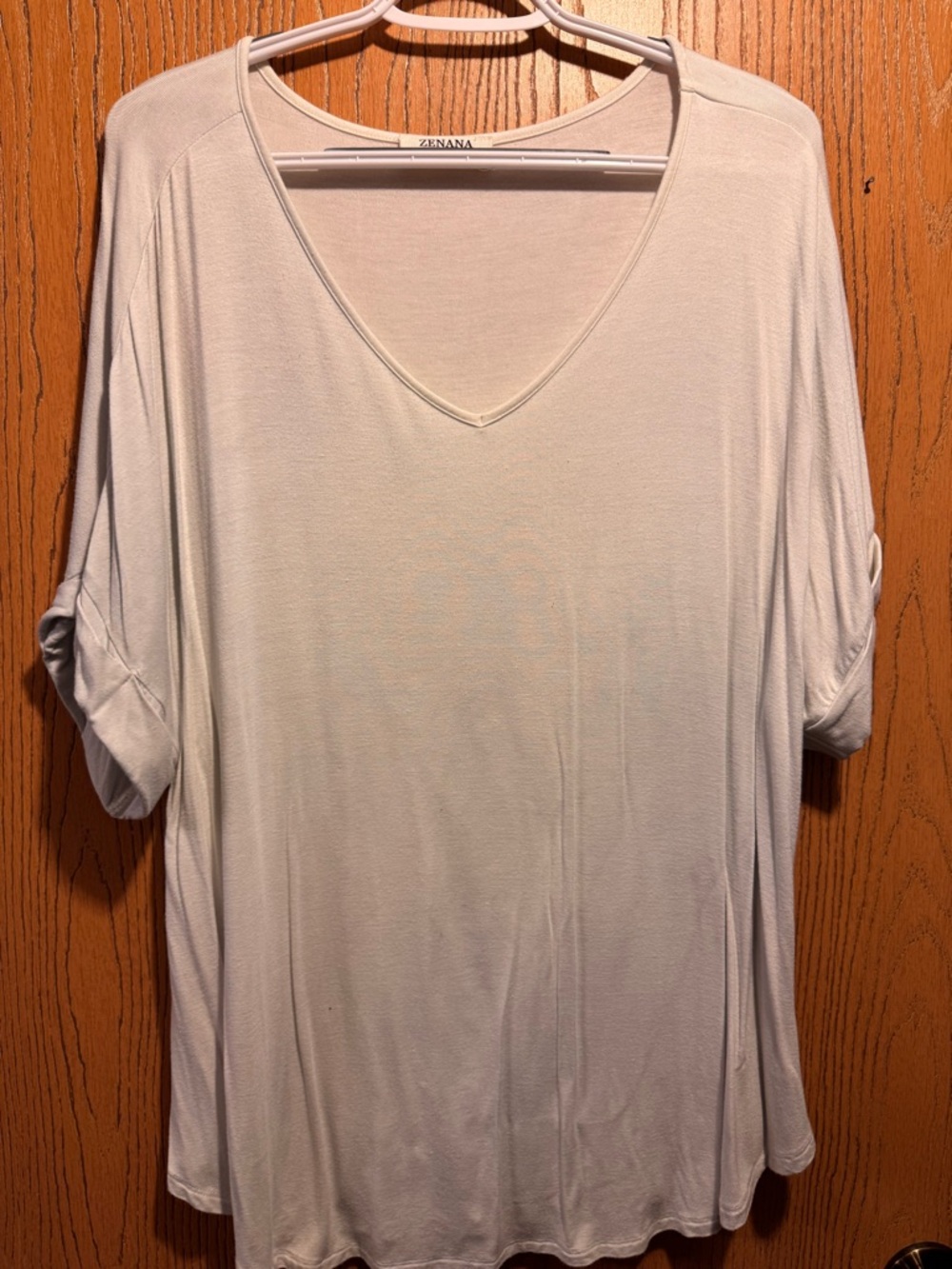 Zenana Women's V-Neck White Tunic Top